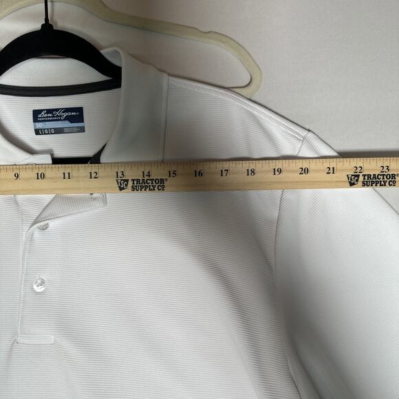 Ben Hogan Performance Golf Polo Men's Large White Ribbed Shirt Preppy - Picture 7 of 13